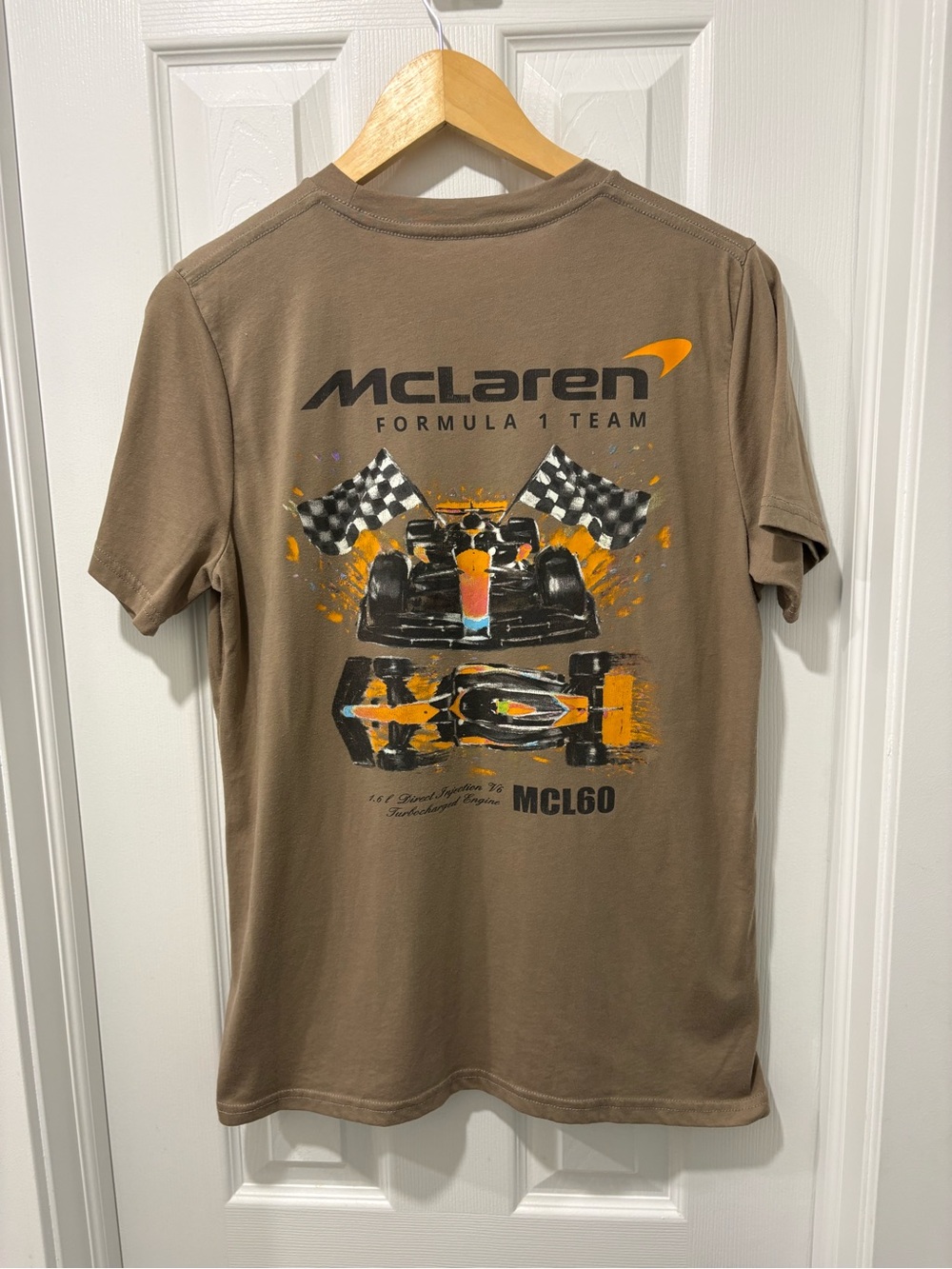McLaren McL60 Formula 1 Team T‑Shirt Men’s Brown Graphic Medium